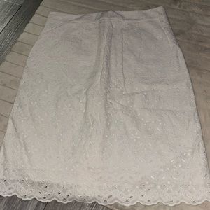 Talbots eyelet skirt with front fold